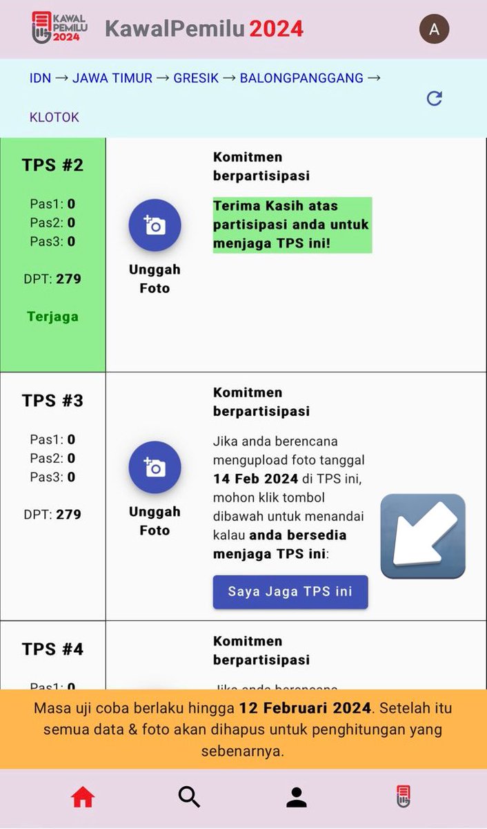 Ayo bantu kawal hasil Pilpres di 820.161 TPS se-Indonesia* 🔥🔥🔥 Tandai TPS yang kamu nanti bisa foto & upload angka hasil Pilpresnya di kawalpemilu.org 1) Login akun google 2) Cari TPS mu, nama desa/kel 3) Klik “Saya Jaga TPS ini” *TPS Luar Negeri segera menyusul ya