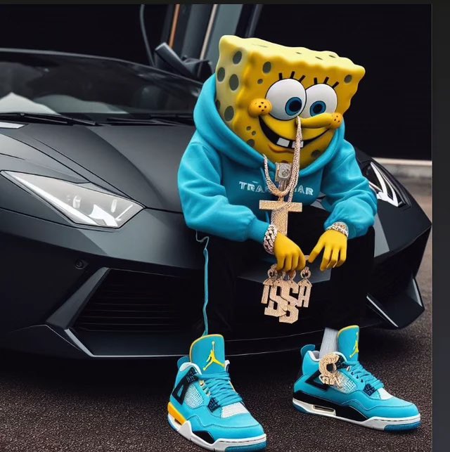 spongebob wearing jordans