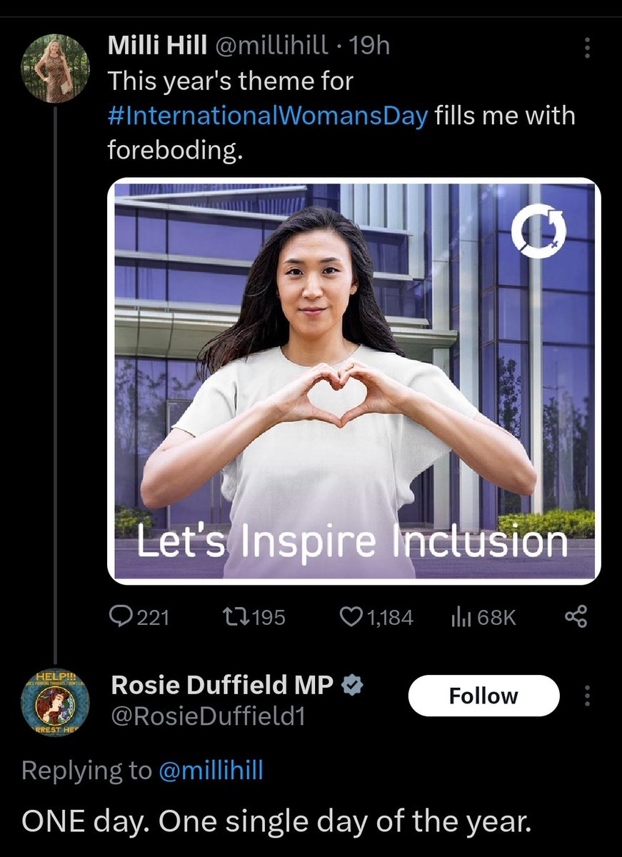 When you're so riddled with hate that you have a kneejerk response to the word 'inclusion'. (The theme actually focusses on education, training, science and health, but sure go off)