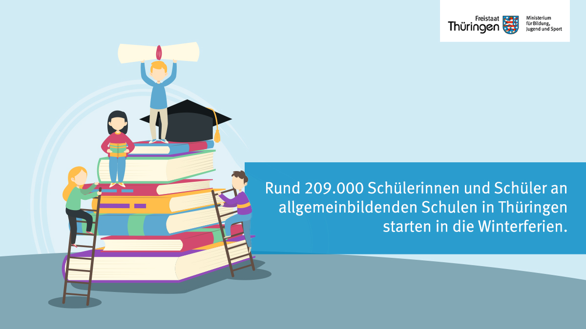 Das erste Schulhalbjahr endet und rund 210.000 Schülerinnen und Schüler erhalten heute ihre Zwischenzeugnisse. Wir wünschen erholsame Winterferien!  #GuteBildungTH #twlz #Thueringen