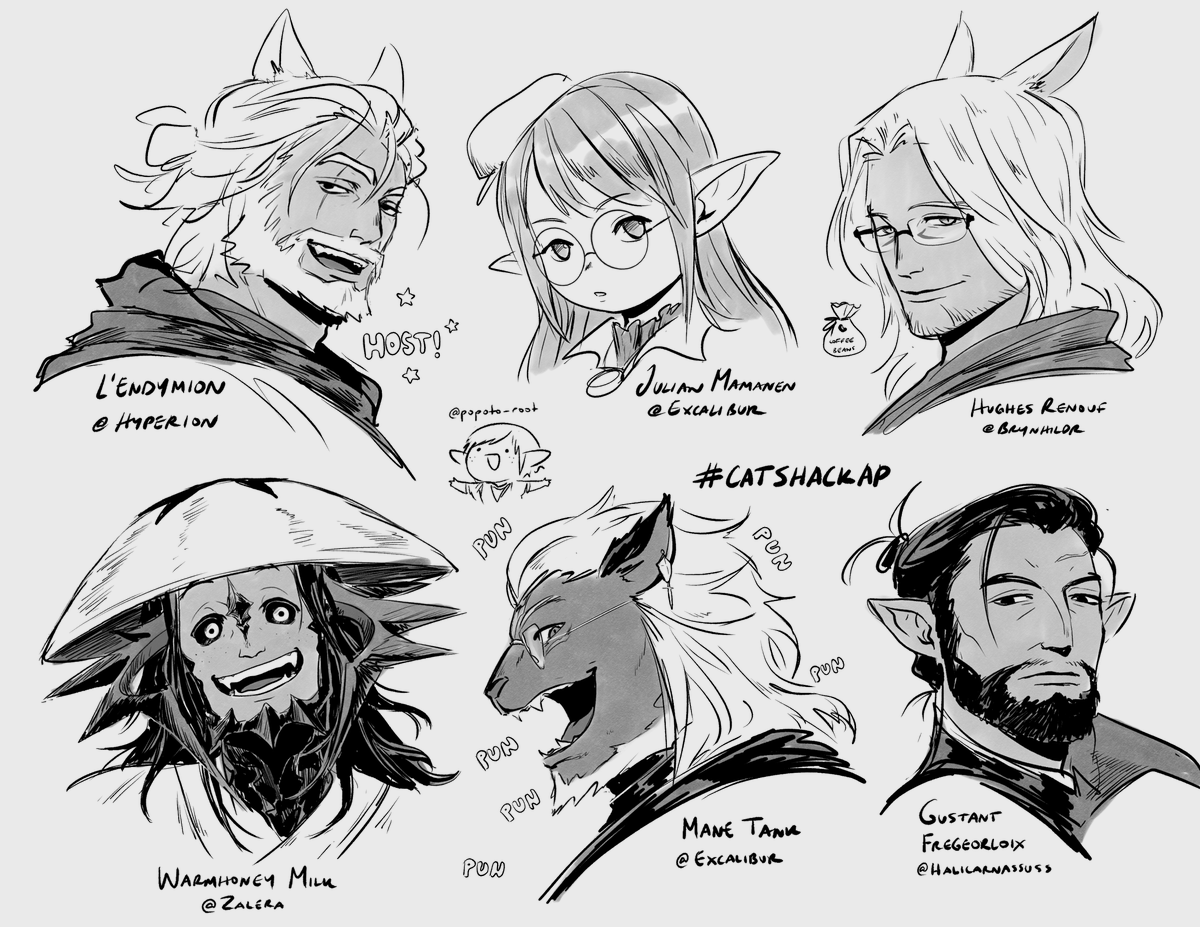 popoto_root's tweet photo. BETTER LATE THAN NEVER so many familiar faces, I really wish I could draw them all!! #CatShackAP https://t.co/Qi364PcDlP