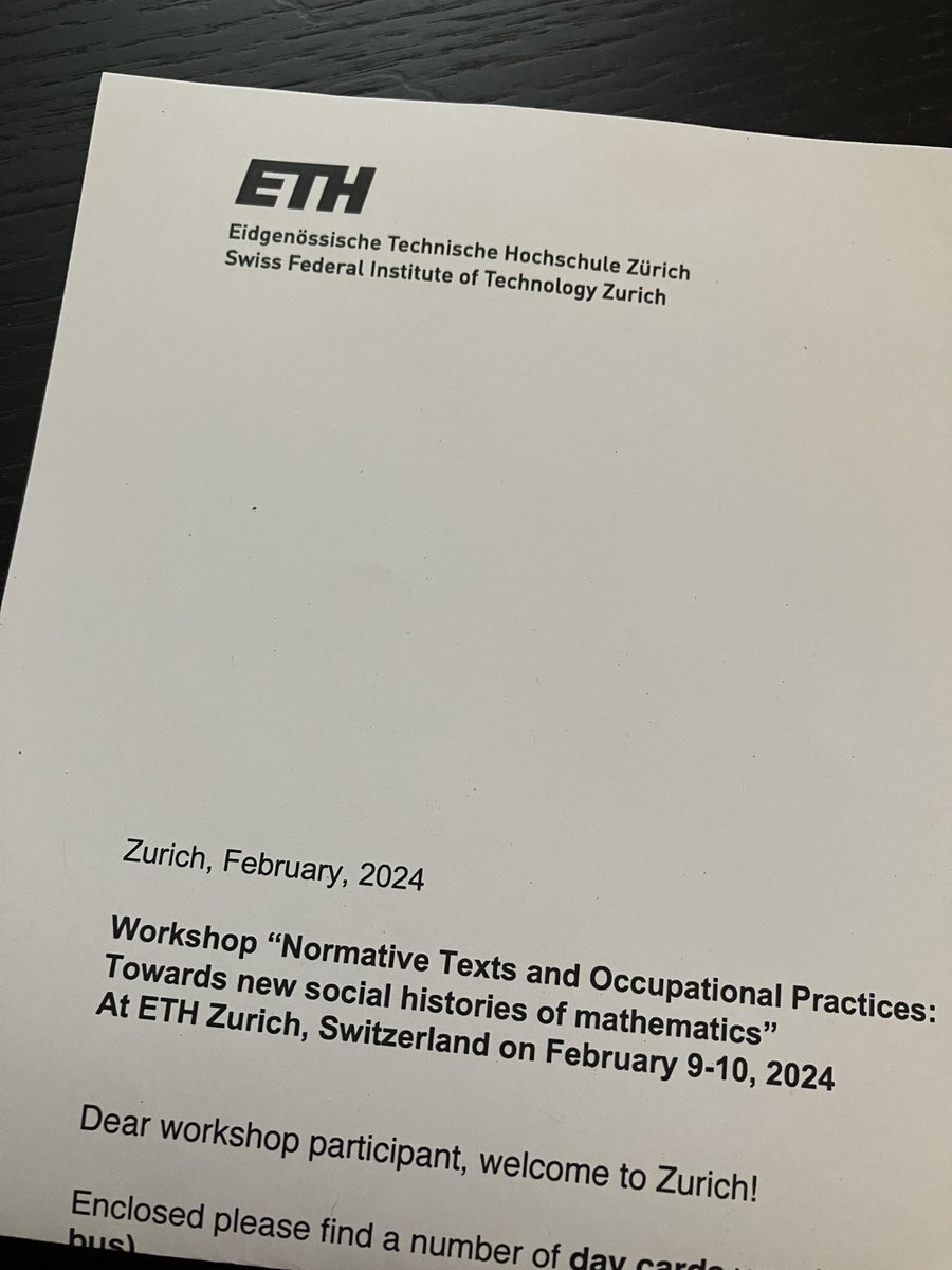 Very excited to join this Workshop on Normative Texts and Occupational Practices: Towards new social histories of mathematics @ETH, presenting joint work with @Thomas__Morel 

ethz.ch/content/dam/et…