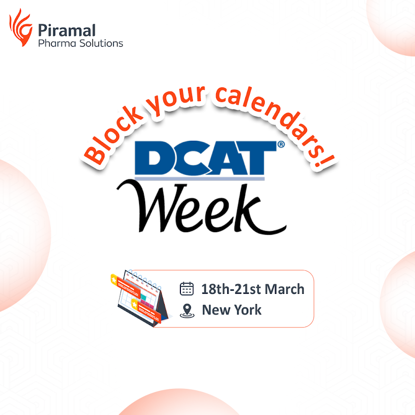 PiramalPharma's tweet image. Team Piramal Pharma Solutions will be present at the DCAT Week.
🗓️ 18th to 21st March 2024
📍Skyview Suite #5101 at Lotte Palace New York
Book a meeting with our experts to gain insights into our services across North America, Europe, and Asia.
#DCATWeek #GlobalCDMO