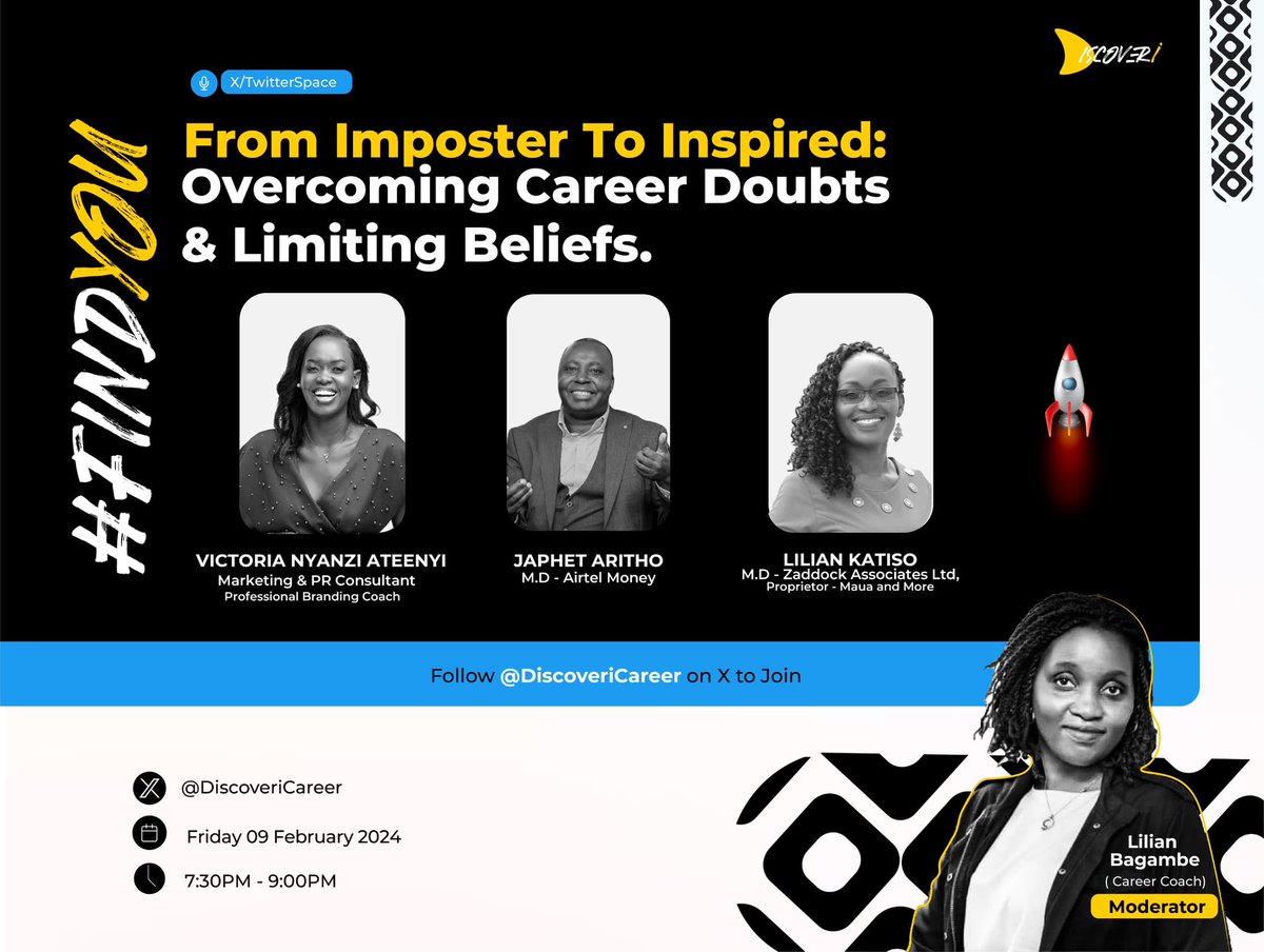 Ever felt like an imposter in your career, or like you're not meant to be in those rooms with those people? Join me tonight from 7:30-9pm on @DiscoveriCareer where we'll be discussing overcoming career doubts and limiting beliefs. Link to space lnkd.in/dnBu7ucH