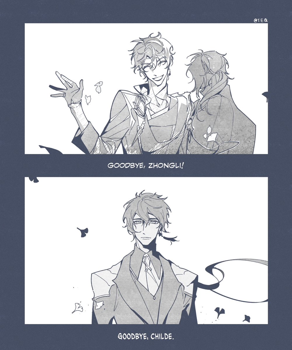 psid_teq's tweet image. I watched you walked away, thinking that I didn’t need you.

Childe and Zhongli (1)
Nocturnal AU