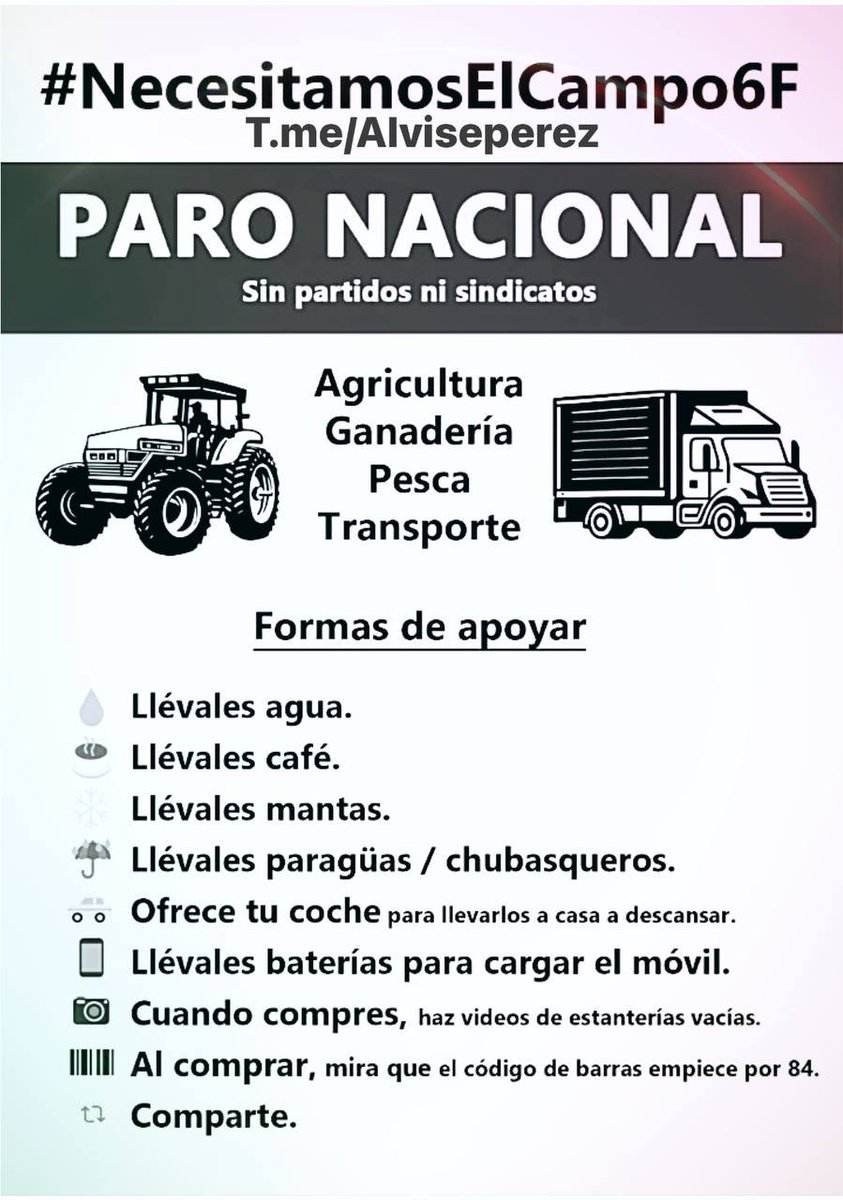 lidongomez999's tweet photo. #TractoradaNacional todos con ellos vamos a ayudarles, apoyo total nos va en ello la vida👏👏💪💪💪💪💪 https://t.co/zD2RX1YmXi