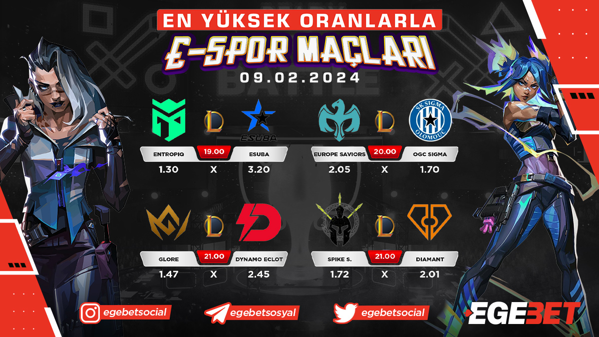 egebetsocial's tweet photo. ⚡ EgeBet İle Günün E-Spor Karşılaşmaları Sizlerle ⭐

✨ En Sevdiğin Oyunların Heyecan Dolu Karşılaşmaları  🎮

👋 En Yüksek Oranlarla  EgeBet İle Sizlerle 🔘

🌐 Güncel Giriş - https://t.co/T5HRomCY5I https://t.co/Yfkcz4mhRc