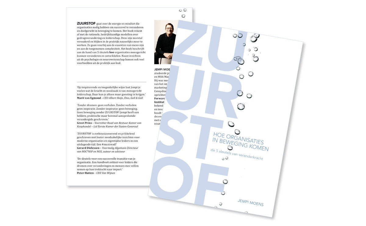 Afgelopen maandag was de boeklancering van ZUURSTOF. In dit boek rekent <a href="/FFJempi/">Jempi Moens</a> Moens af met de gangbare rationele, bedrijfskundige modellen en processen over gedragsverandering en leiderschap.  bitly.ws/3cLKX