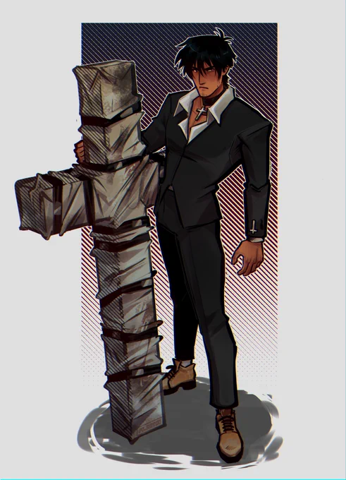 I hate this cross so much buy of course I drew him with it. #trigun 