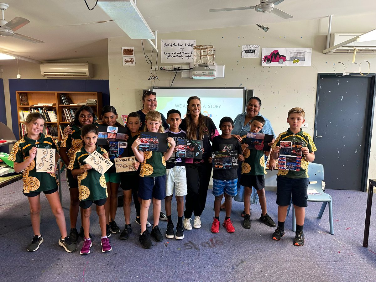 kylielcaptain's tweet photo. Grateful to be in a position where I can use my experience as a proud Aboriginal woman, a teacher and survivor of many life assignments to influence these young minds. Today I worked with the incredible young people of Menindee Central School 🎓 🍎✏️📝
I worked with all students in years 5 to 12, on the power of education, dreaming big, goal-setting, resilience, mindset, well-being and much more. 
They enjoyed reading my new motivational book for teens and using my Dream Big Journal to set goals and plan out their journey ahead. Lots of yarning, laughs and connecting.
Thank you @womennsw for recognising my contribution and hope to make a difference. 

#WOTYA #WOTYA2024 #CountHerIn #WomenNSW

 @dizdarm @DebSummerhayes @KathyPowzun @k_rigas 
#educationisthekey 🖤💛❤️