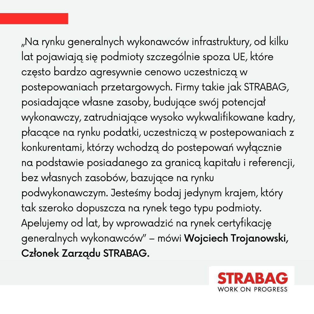 STRABAG_PL's tweet image. Wypowiedź Wojciecha Trojanowskiego – Członka Zarządu #STRABAG podczas spotkania w @Deloitte promujące 11. edycję raportu „Polskie Spółki Budowlane 2023”.
#WorkOnProgress