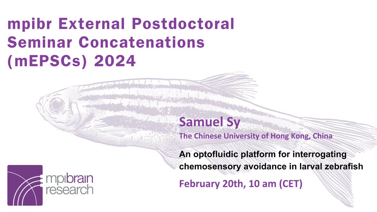 MPI for Brain Research (@mpibrain) on Twitter photo Mark your calendars! The <a href="/MpiBrain/">MPI for Brain Research</a> is continuing its series of virtual seminars by excellent postdoctoral researchers in #Neuroscience, kicking off on February 20th with <a href="/SamuelSy20/">Samuel KH Sy</a>. Join us on Zoom!
👉brain.mpg.de/postdoc-semina…
<a href="/MPGpostdocnet/">Max Planck Postdocnet</a> <a href="/maxplanckphdnet/">Max Planck PhDnet</a> Mark your calendars! The <a href="/MpiBrain/">MPI for Brain Research</a> is continuing its series of virtual seminars by excellent postdoctoral researchers in #Neuroscience, kicking off on February 20th with <a href="/SamuelSy20/">Samuel KH Sy</a>. Join us on Zoom!
👉brain.mpg.de/postdoc-semina…
<a href="/MPGpostdocnet/">Max Planck Postdocnet</a> <a href="/maxplanckphdnet/">Max Planck PhDnet</a>