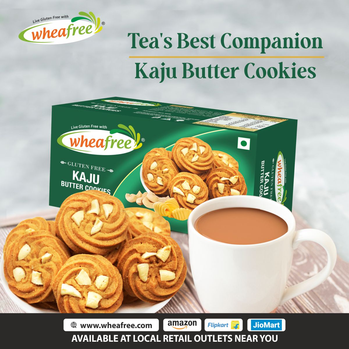 wheafree's tweet photo. Tea's best companion awaits! Introducing #Wheafree Kaju Butter Cookies. 🍪☕
Dive into a world of rich flavor and crunchy texture.😋
Don't settle for ordinary snacks. Elevate your tea ritual with these delectable gluten-free treats. ✨
🛒 Order Now: https://t.co/6NOTEM9IP8 https://t.co/sVMISdSv6s