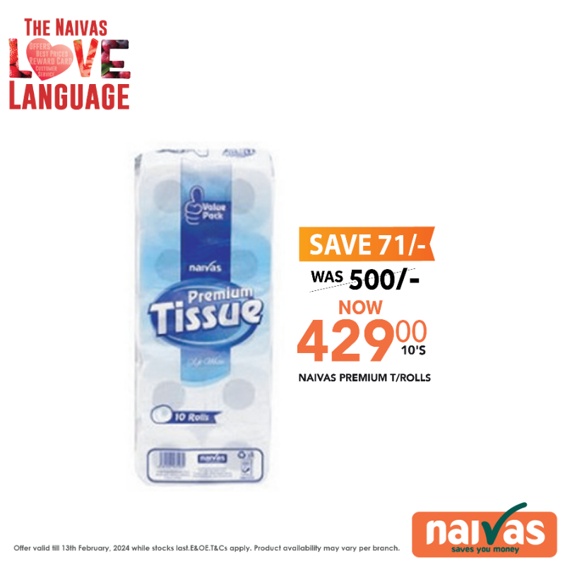 naivas_kenya's tweet photo. Absorbent, soft, strong, all these are words that can be used to describe the tissue you should buy. Kama kawa Naivas iko na great offers on your favourite tissue to get you sorted for the next week!

#TheNaivasLoveLanguage ✓ | *Offers valid countrywide until 13/2/2024 https://t.co/l86CkWv4wB