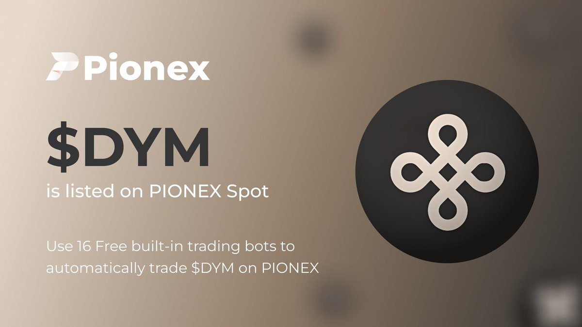 Pionex ha listado $DYM 🚀💰

Ahora puedes tradear el par DYM/USDT y poner bots completamente gratis 😁