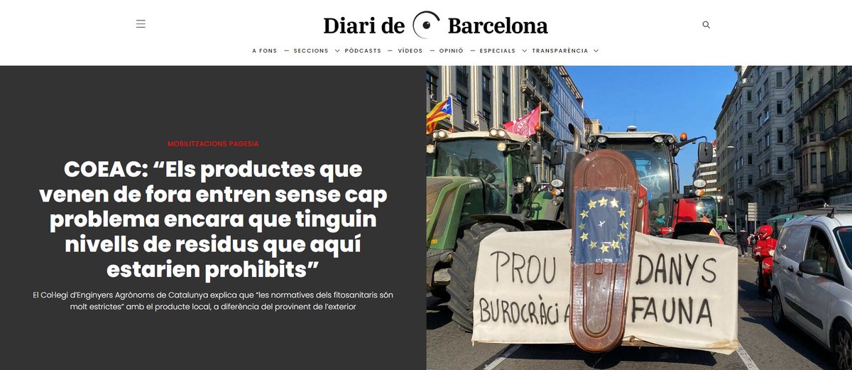 📢Compartim amb vosaltres l'article publicat al <a href="/diaridebcn/">Diari de Barcelona</a>, on té veu la <a href="/paquilleida/">Paqui Escoi</a>, membre de la Junta de Govern del <a href="/Eng_Agronoms/">Enginyers Agrònoms de Catalunya</a>. 

👉Per accedir a l'article complet, fes click aquí: shorturl.at/dsEIY