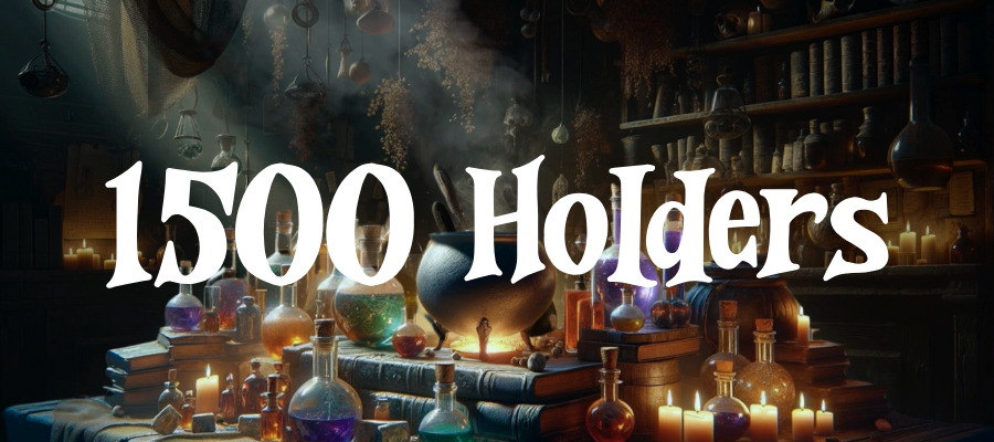 Potion404's tweet photo. 1500 holders! A lot of things are brewing for today and next days. Be ready 🧙‍♂️ https://t.co/knGr4viedq