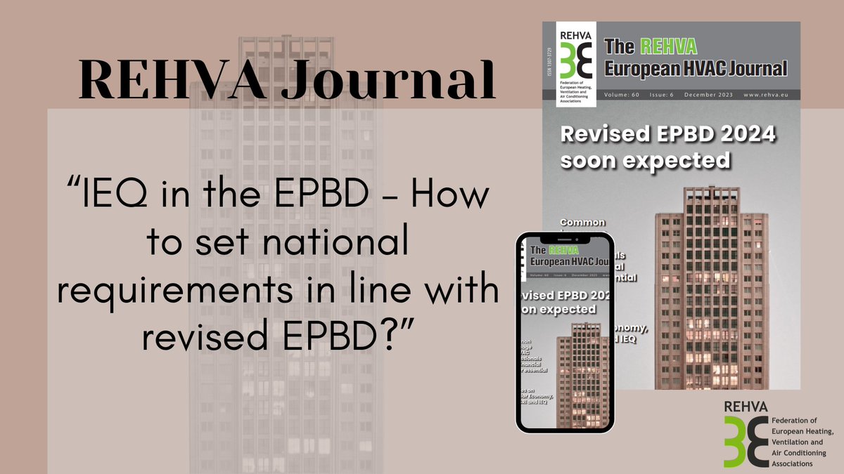"Within 20 years, #energy #performance of #buildings #directive (#EPBD) has developed to be a #comprehensive and #technically complex document." 

Read more in: rehva.eu/rehva-journal/…