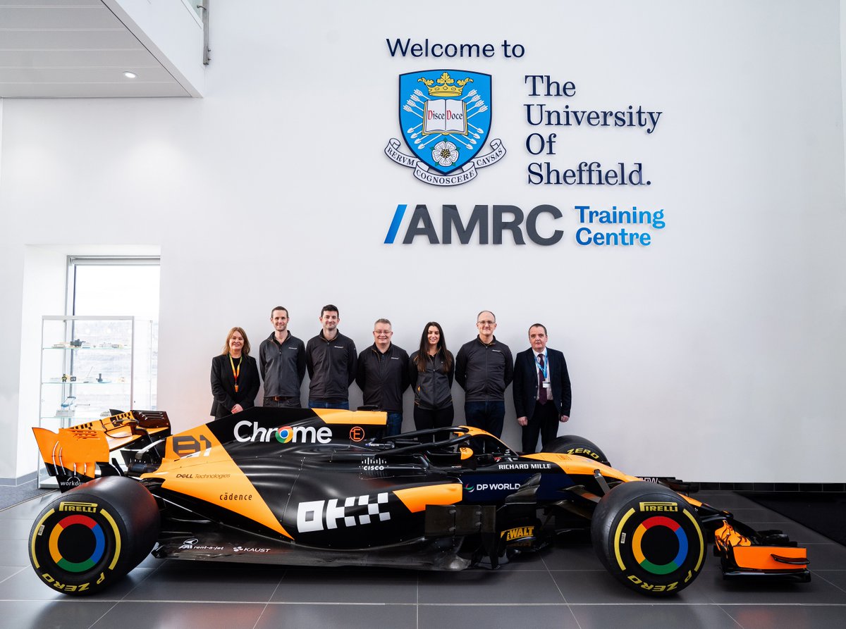 AMRCTraining's tweet photo. As part of #NAW2024 celebrations this week, we're proud to have a #McLaren Formula 1 show car at @AMRCTraining.

With @McLarenF1 and @McLarenAuto, we're committed to inspire the next generation of #engineers &amp; possibilities an #apprenticeship can offer.

👉https://t.co/16hGCPsGoA https://t.co/FyYK9crYZ0