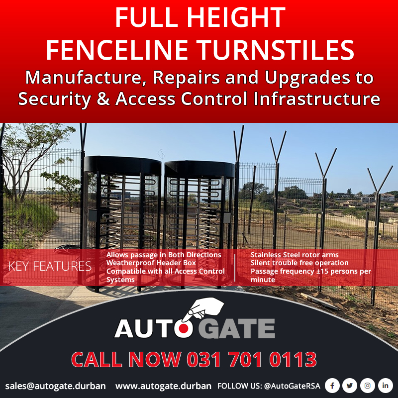 AutoGateRSA's tweet image. Full Height Fenceline Turnstiles are a rugged, low-maintenance solution for the harshest outdoor conditions, acting as a deterrent against tailgating and unauthorized entry at your fence line.