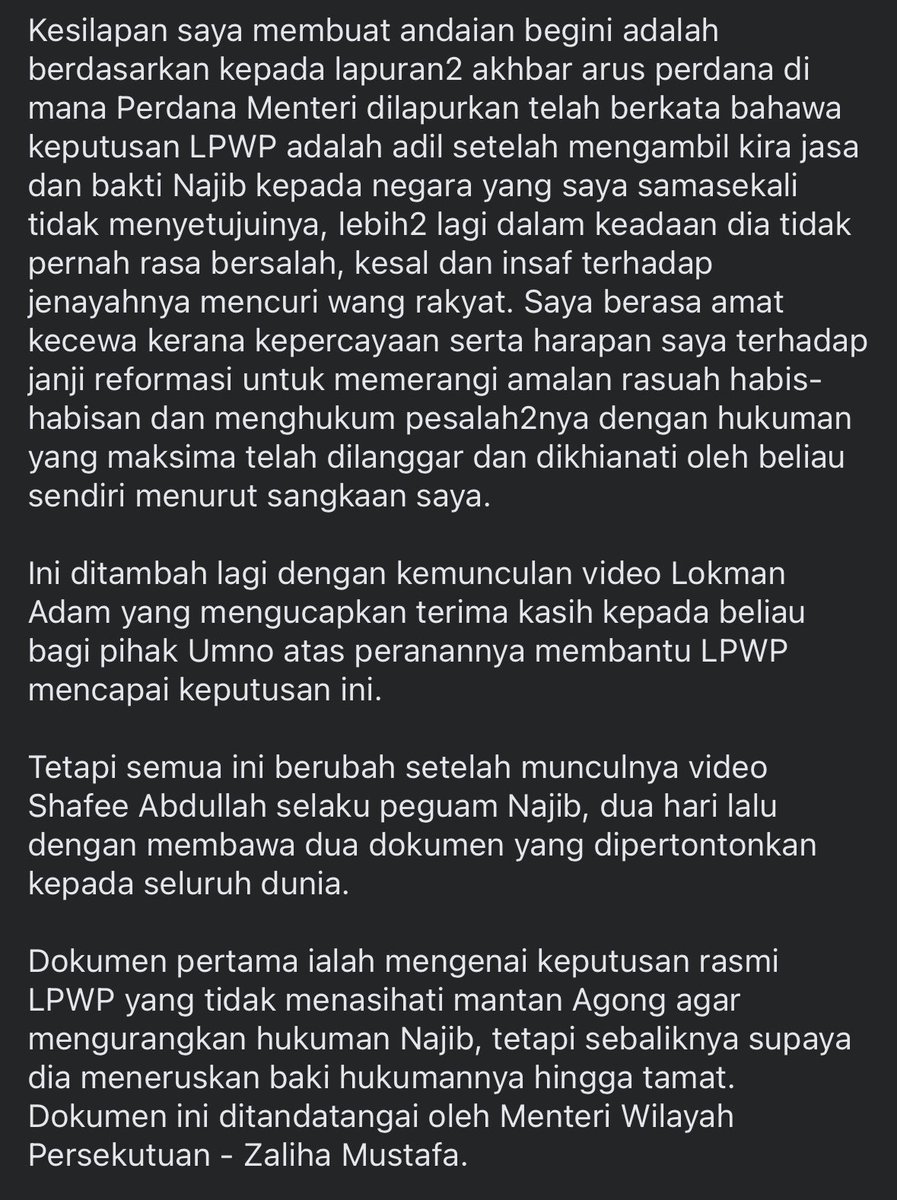 La_FarEast's tweet photo. “Permohonan maaf terbuka kpd PMX @anwaribrahim dlm isu pengampunan Najib Razak”

Please RT. 

Aku pun ada share tulisan beliau sebelum ni. https://t.co/MCoZwWRGZ4