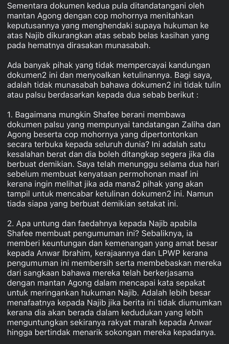 La_FarEast's tweet photo. “Permohonan maaf terbuka kpd PMX @anwaribrahim dlm isu pengampunan Najib Razak”

Please RT. 

Aku pun ada share tulisan beliau sebelum ni. https://t.co/MCoZwWRGZ4