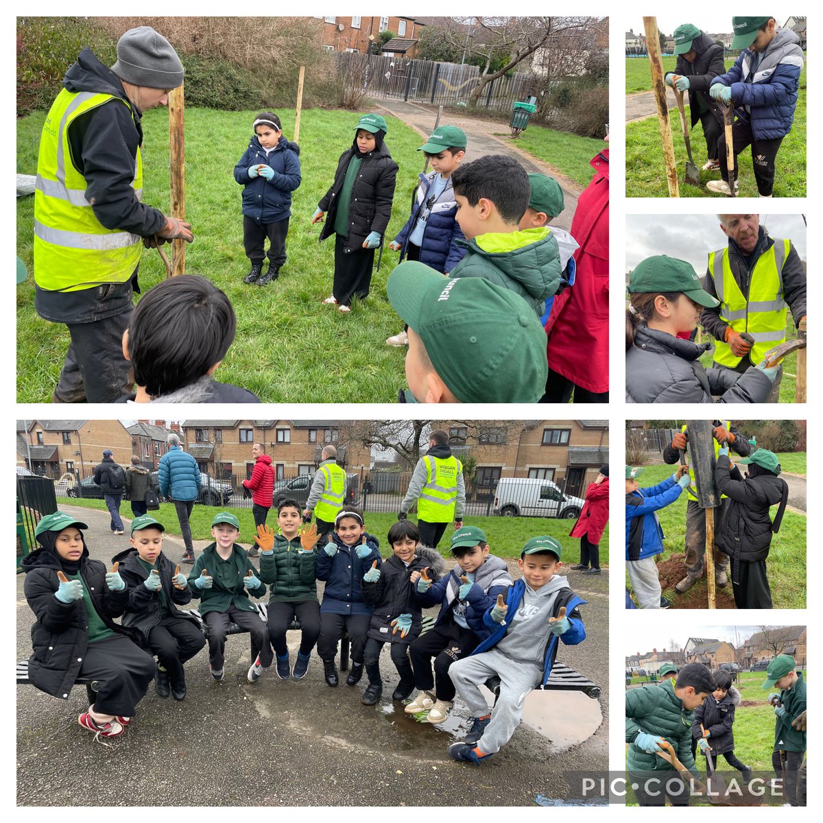 AdamsdownEC's tweet photo. Our Eco Team had a great afternoon working with @CoedCaerdydd Planting plum trees in our local park keeping Adamsdown green for everyone to enjoy 🌳💚 https://t.co/oMpBcrFVrU