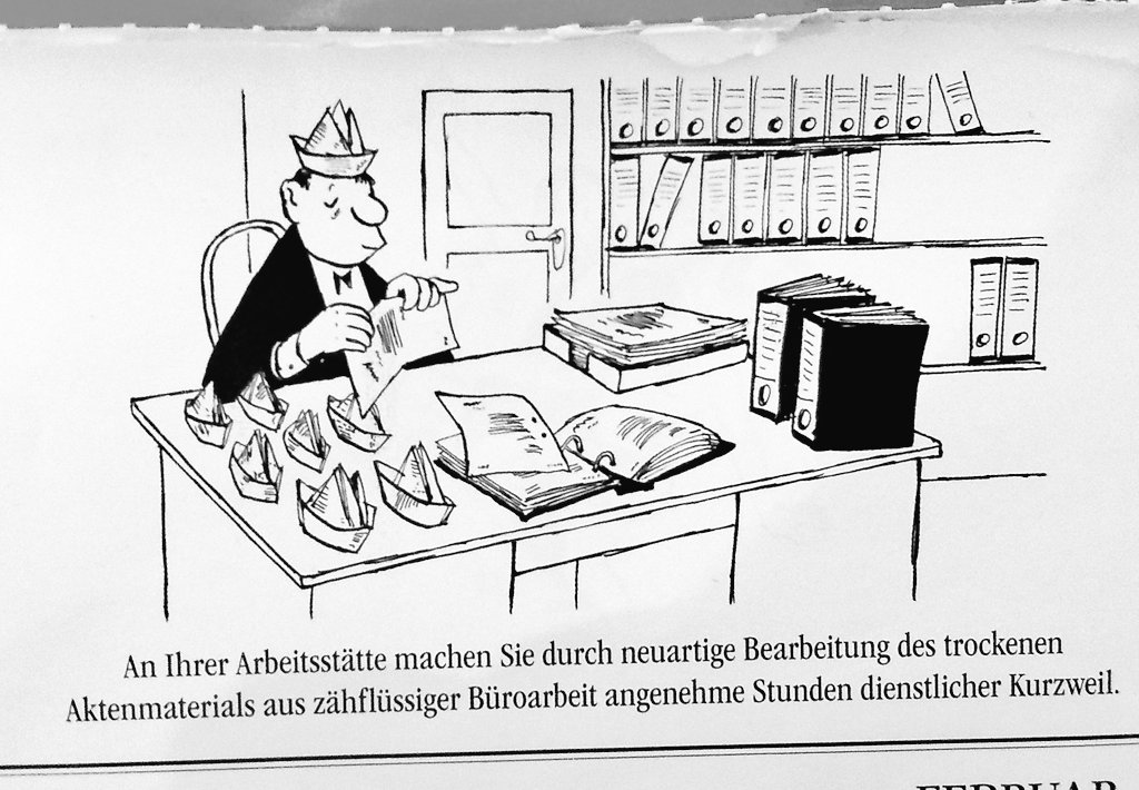 Es ist #Freitag und auch zähflüssige  #Büroarbeit muss gemacht werden... 

#Loriot #Kalendermotiv