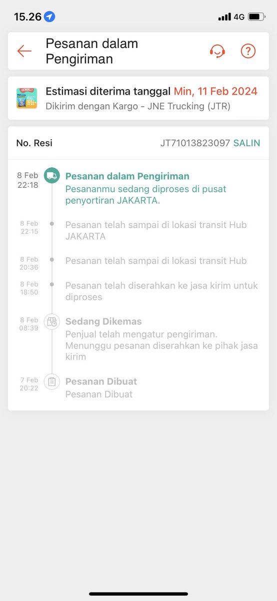 SilvinrlA's tweet photo. @JNECare hari ini samsek ga ada operasional kalian? dari kemaren masih dipusar penyotiran aja. no resi JT71013823097 https://t.co/MmH0U2bbe7