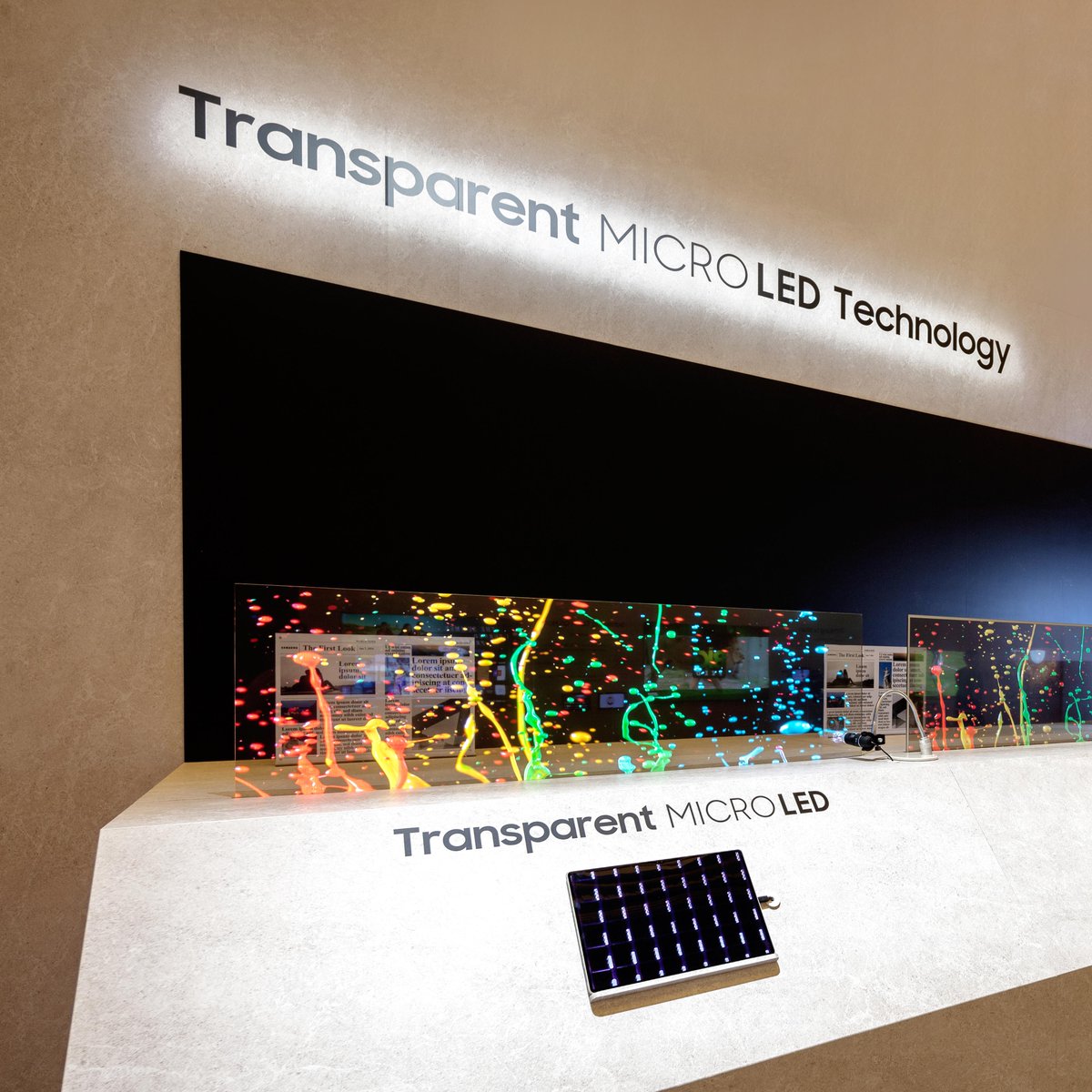 SamsungGulf's tweet image. Transparent #MICROLED is the most advanced display technology yet, bringing intense contrast, more details and realistic colors on a 211” super screen! It's a versatile modular display with higher transmittance and bezel-less design.

#TheOneAndOnly #CES2024 #Samsung