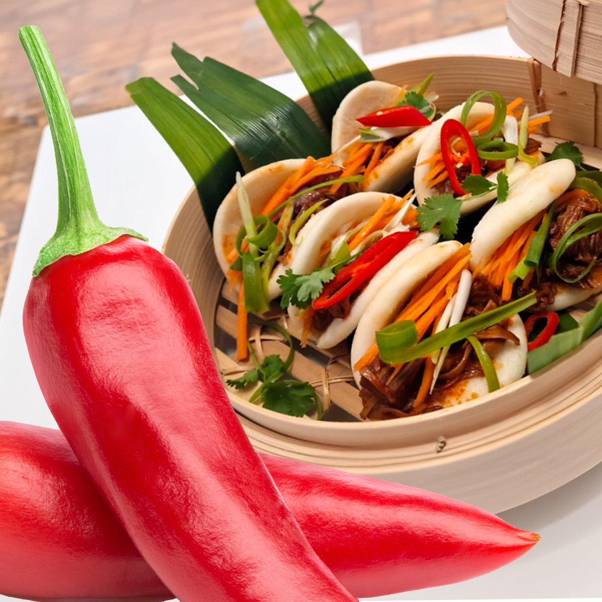 Wealmoor's tweet image. A very Happy Chinese New Year! What better way to spice up your celebrations than with some homemade, plant-based Bao Buns featuring our wonderful red chillies. Find the recipe at Cook More with Wealmoor. #chinesenewyear #redchilli #wealmoor #cookmorewithwealmoor #thewealmoorway