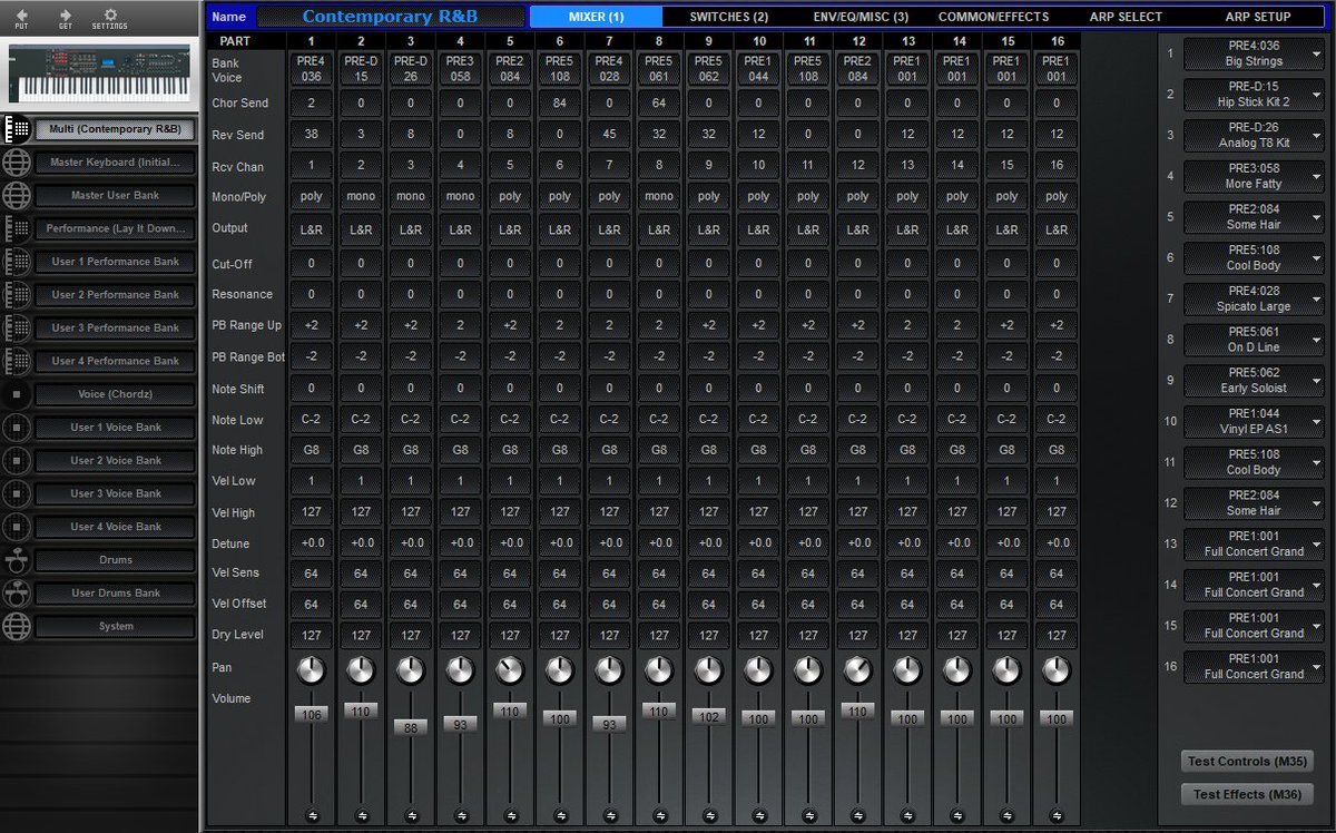SoundQuestMS's tweet photo. Midi Quest 13 now supports the Yamaha S70XS. The editor manages all Multi, Performance, Voice, Drum, Master Keyboard, and System data with bank and parameter editors with support for all of Midi Quest's standard features. #MidiQuest #Yamaha #S70XS #SysX https://t.co/zdxDhFn7aC