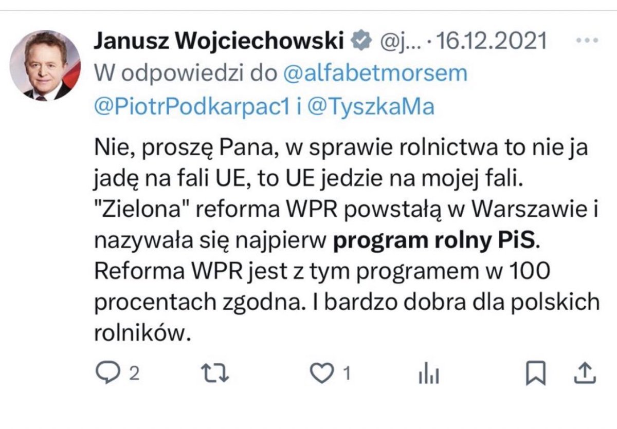 'zielona reforma' WPR to program rolny PiS #ProtestyRolników