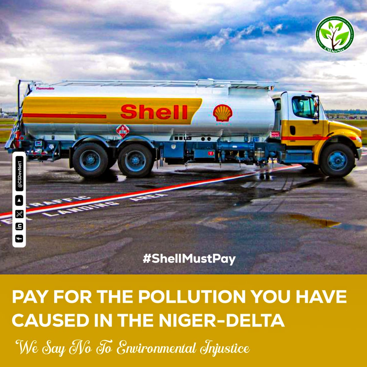CSDevNet1's tweet image. Pay for the #Pollution you have caused in the Niger Delta. 

We say no to environmental 🌿 Injustice⚖️. Let's raise our voices NOW!!

#ShellMustPay #ClimateEmergency #WhatHasChanged