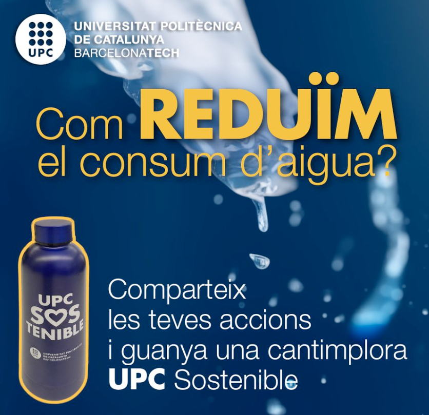 UPC Comunitat (@upc_comunitat) on Twitter photo 📢Recorda SORTEIG ACTIU!! 📢
Digue'ns quines mesures prens enfront de la sequera i participa en el sorteig d'una cantimplora UPC Sostenibe. Tota la informació al del post d'instegram!📢
Vols conèixer les mesures de <a href="/la_UPC/">Universitat Politècnica de Catalunya (UPC)</a>
sostenible.upc.edu/ca
#UPCSostenible2030 📢Recorda SORTEIG ACTIU!! 📢
Digue'ns quines mesures prens enfront de la sequera i participa en el sorteig d'una cantimplora UPC Sostenibe. Tota la informació al del post d'instegram!📢
Vols conèixer les mesures de <a href="/la_UPC/">Universitat Politècnica de Catalunya (UPC)</a>
sostenible.upc.edu/ca
#UPCSostenible2030