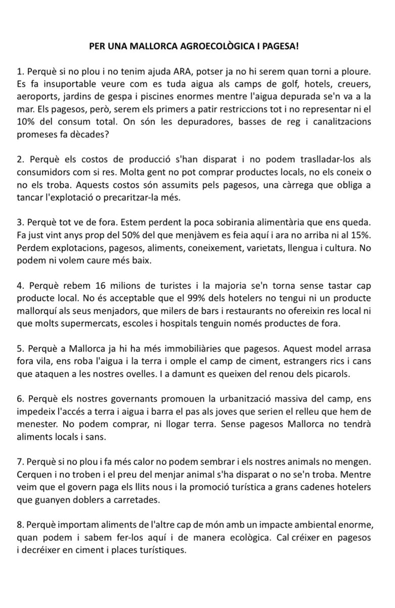 MariaFeliu10's tweet photo. PER UNA MALLORCA AGROECOLÒGICA I PAGESA!!🌱🚜🐮 https://t.co/wW4pwqpSnj