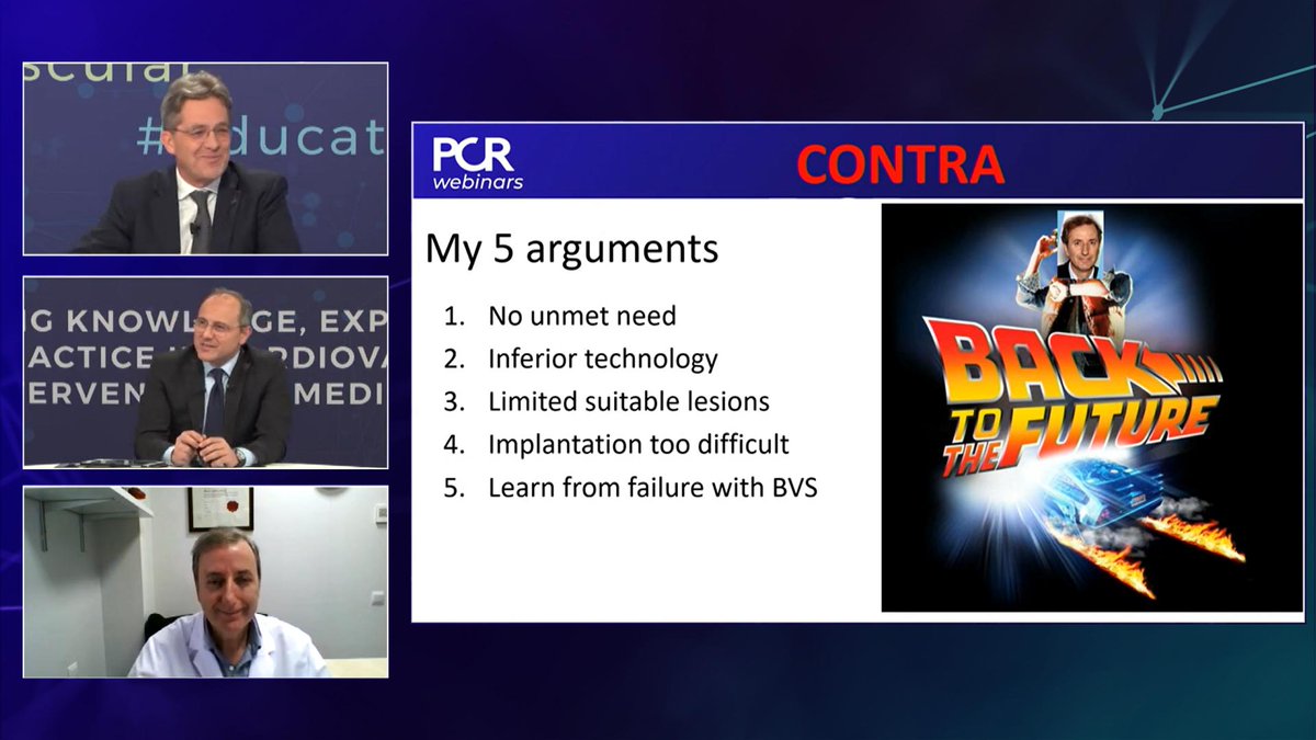 PCRonline's tweet photo. [💻REPLAY] - Watch this #PCRWebinar on #bioresorbable #scaffolds - back to the future? @EmanueleBarba13, @baumbach_a and Manel Sabate debate the Pros and Cons.
➡️ https://t.co/UdNnIXJuqh https://t.co/fW1lcqn9zo