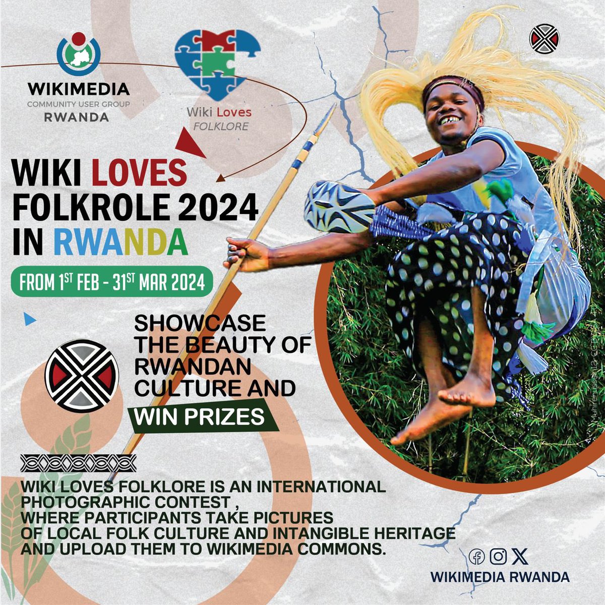 Friendly reminder:#WikiLovesFolklore is currently happening in #Rwanda.Calling all photographers to showcase the vibrant local folk #culture & intangible heritage of Rwanda through their lens.Don't miss out on this opportunity to celebrate and preserve our rich cultural heritage.
