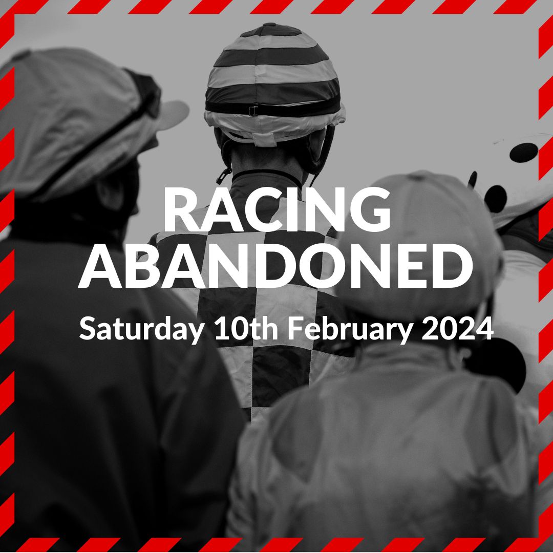 UttoxeterRaces's tweet photo. 📢Saturday 10th February - RACING ABANDONED📢

Following excessive rainfall overnight &amp; more forecast today, the track is no longer raceable so racing tomorrow is abandoned.

All bookers will receive an email with their options shortly. We apologise for the inconvenience caused. https://t.co/uz2OhRNDcQ