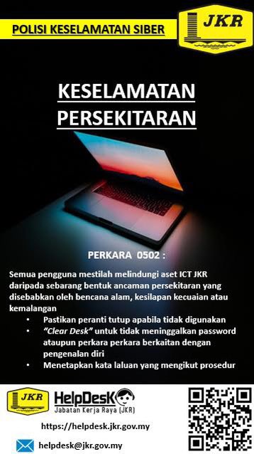 Hebahan Tips Keselamatan Siber Bil. 2/2024: Keselamatan Persekitaran