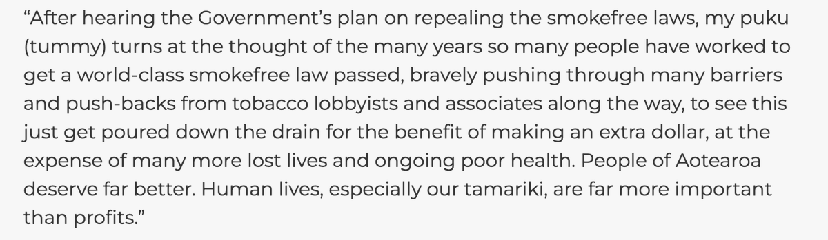 ProfEdwardsNZ's tweet photo. Some heartfelt views here about what the decision to repeal Aotearoa's smokefree laws means to staff of the Cancer Society. For example, this from Charlie Poihipi. Read and weep; then carry on with the fightback. #stoptherepeal https://t.co/7yC0Ix6IQA https://t.co/rsHs1up3P8