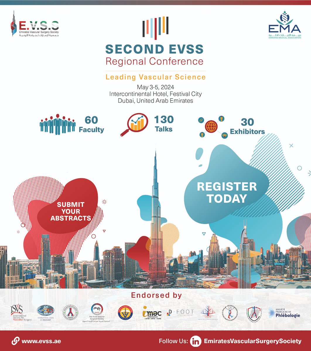 Sydney_Vascular's tweet image. I'm proud to be on the board of the EVSS and to help bring you this important conference on vascular science. 🧬✅
Register today and join us in Dubai!

#EVSS #EVSS2024 #vascularscience #vascularsurgery #Dubai #UAE #conference #medicine #healthcare #research #education