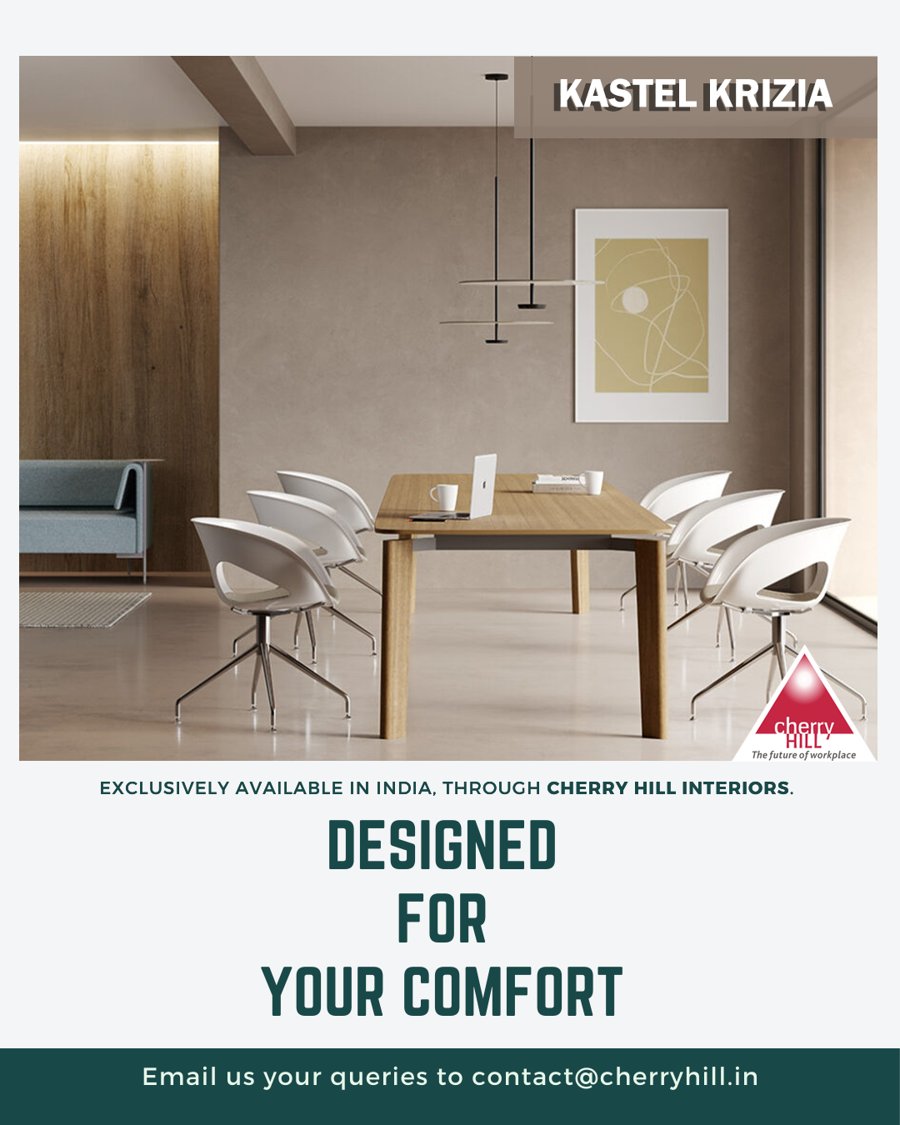 CherryHillDelhi's tweet image. KRIZIA CHAIRS ARE PART OF THE KASTEL SEATING RANGE
 Kriziastackable chair in polycarbonate is available with either steel or lacquered beech 4legs. Several colours to choose from, option of padded seat cushion or both back and seat padded cushion.

#ComfortSpaces #furnishedSpace