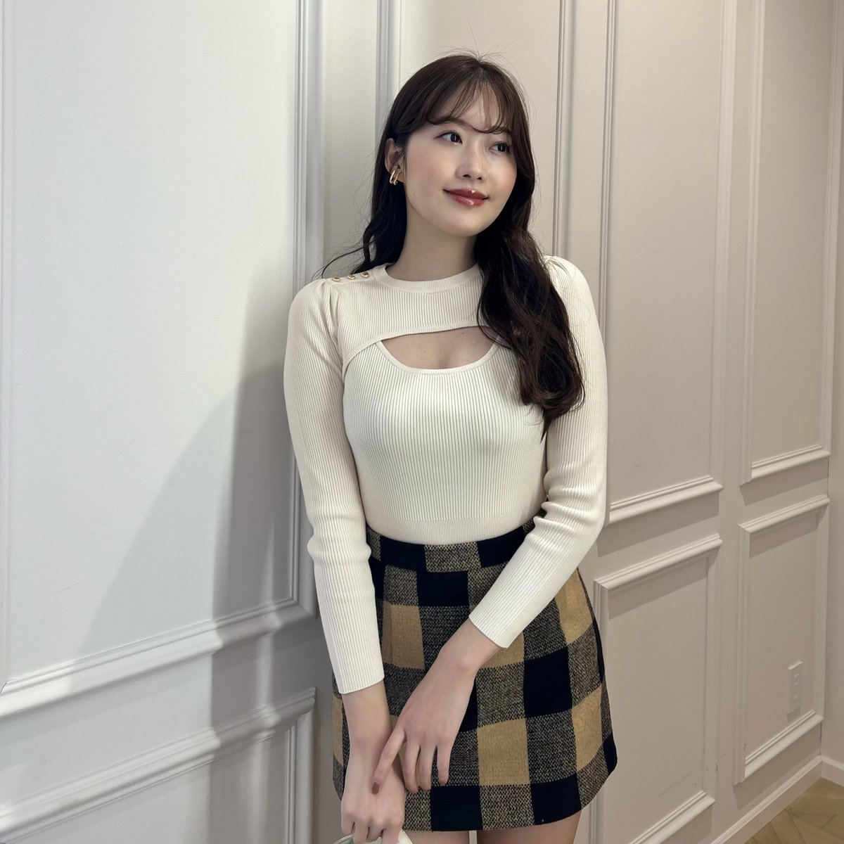 Her lip to Open Sleeve Knit Top