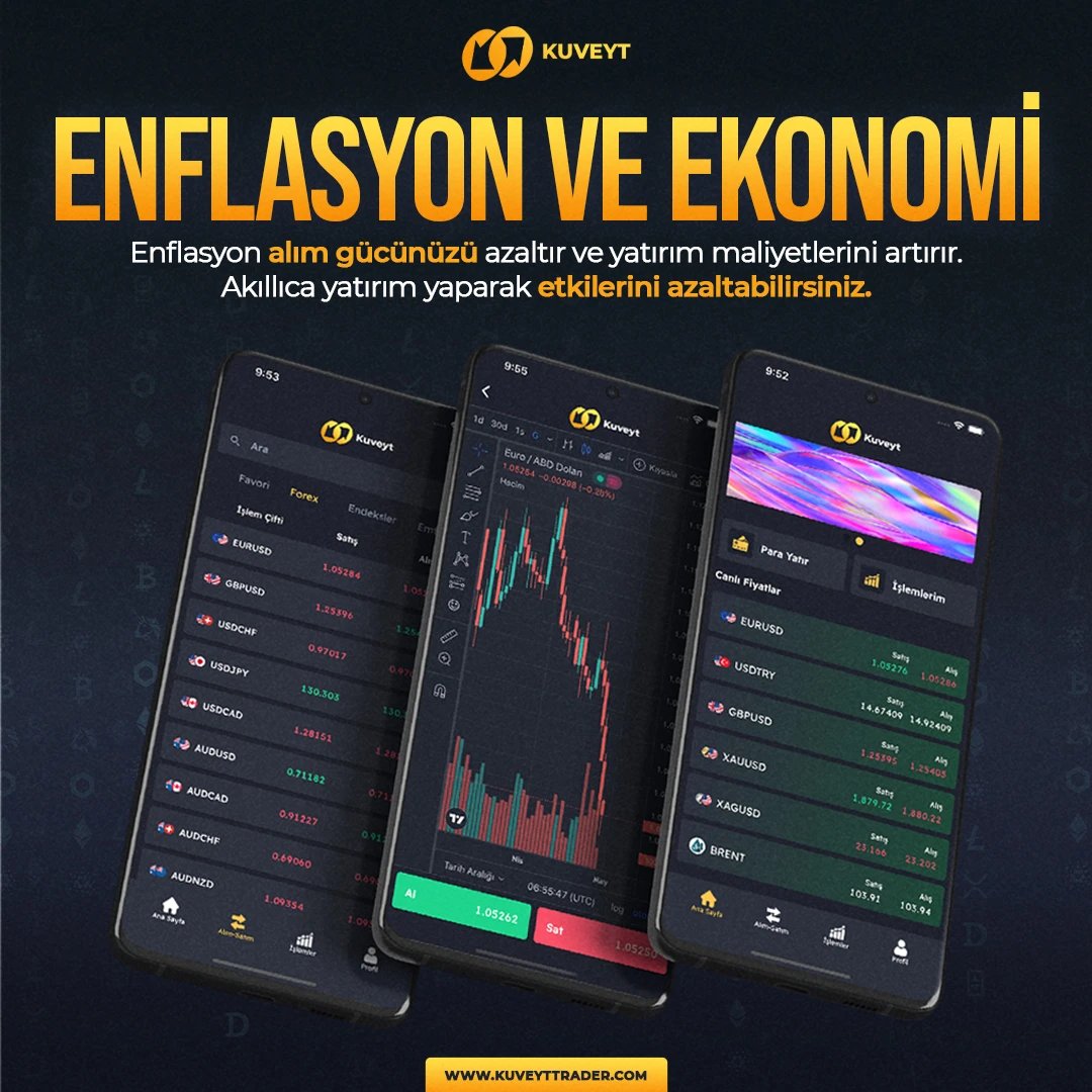 KuveytTrader's tweet photo. Enflasyon alım gücünüzü azaltır ve yatırım maliyetlerini artırır. Akıllıca yatırım yaparak etkilerini azaltabilirsiniz. https://t.co/xE0DFYvsgV
