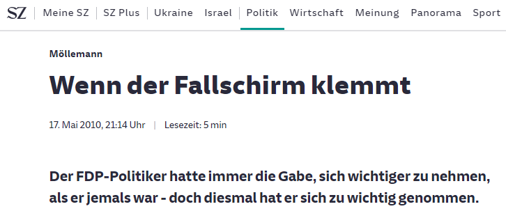 de_schorsch_'s tweet photo. Für alle, die #Reichelt  nun Hass und Hetze vorwerfen.

Über den 2003 durch Suizid bei einem Sprung aus dem Flugzeug verstorbenen Jürgen Möllemann gibt es einen Artikel bei @SZ mit dem Titel

"Wenn der Fallschirm klemmt" 

https://t.co/JDrzVBiWck https://t.co/znaHDhRxJY