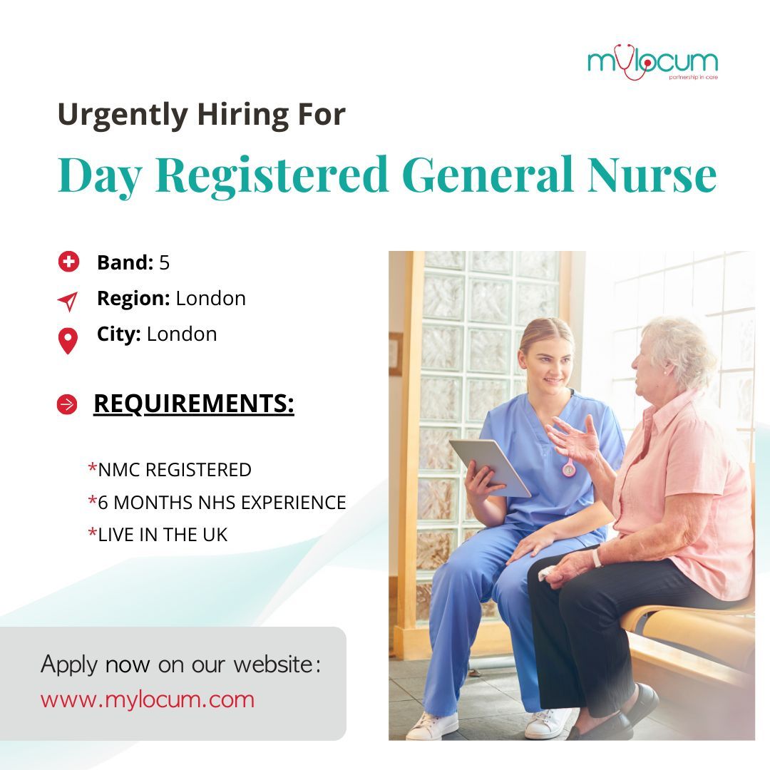 MyLocumGroup's tweet photo. Urgently hiring for Day Registered General Nurse (Band 5) 👀🔗 Apply now by clicking this link:  https://t.co/TNpTgPh1zP 

Locations -
📍Region: London
📍City: London

🏆 Must have these requirements before applying -
* NMC registered
* NHS experience
* Live in the UK https://t.co/W6Cu89uc7q