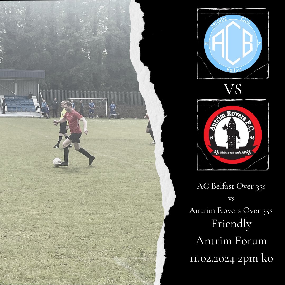 ACBelfast's tweet photo. All support is appreciated.

League
1st vs Albion Star II - 2pm ko
10.02.2024 - Strangford Avenue Playing Fields

Friendly
Over 35s vs Antrim Rovers FC Over 35s - 2pm ko
11.02.2024 - Antrim Forum

#UppaAC #bdfl #sundayleague #saturdayleague #belfast #northernireland https://t.co/2FxeO6LX3k
