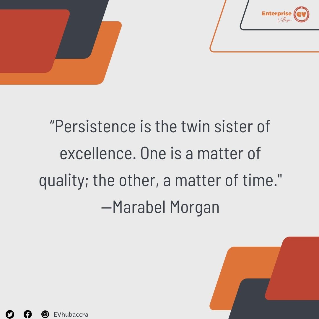 The other is a matter of time. Happy Friday! #evhubaccra #persistence #FridayMotivation #entrepreneurship #startups #smallbusinessowners #accraghana #dzorwulu #hubsinaccra