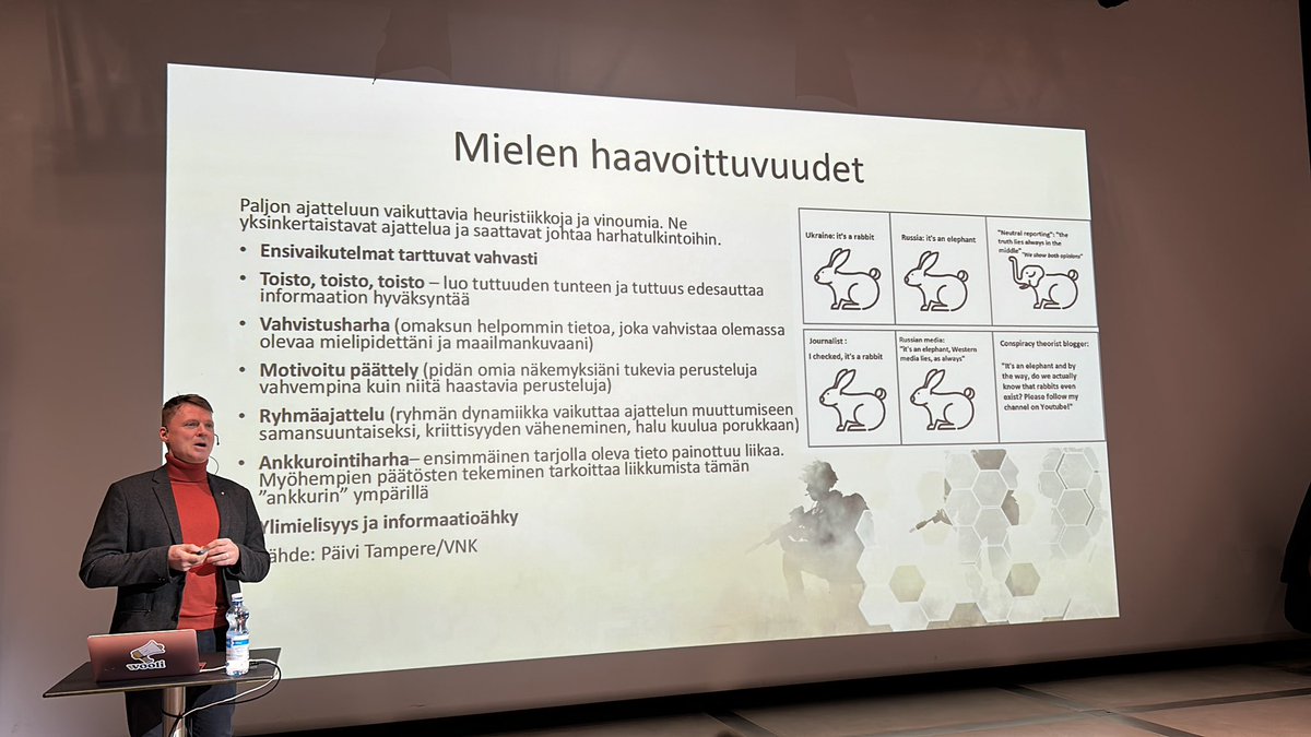 Informaatiovaikuttamisen skaalautuvuutta ei voi katsoa, jollei ole työkaluja käsitellä asiaa. 
Mieli on myös haavoittuvainen. Omista arvomaailmoista on vaikea poistua ja ensivaikutelmat tarttuvat helposti. 
#viestintänyt #informaatiovaikuttaminen
